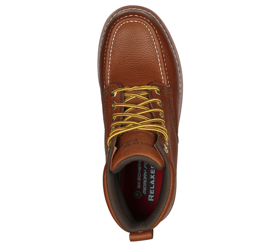 SKECHERS Work Relaxed Fit: Pettus Red / Brown Work & Safety