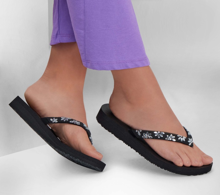 SKECHERS Meditation - Love Letter Black Sandals