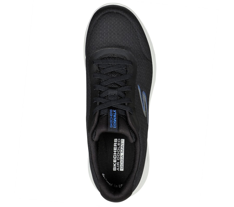 SKECHERS Go Walk Max - Midshore Black / Blue Slip-Ons