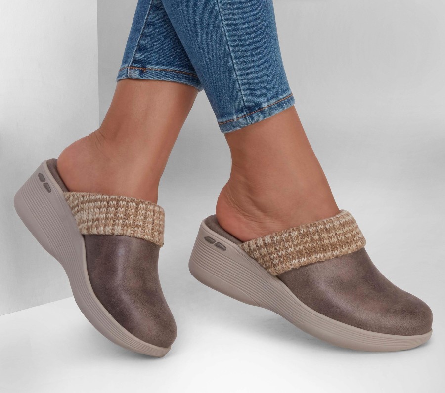 SKECHERS Pier-Lite - Find Joy Dark Taupe Wedges