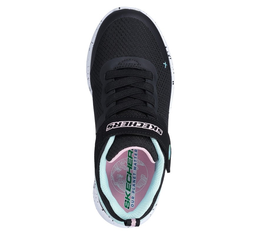 SKECHERS Microspec - Eco Fun Black / Aqua Athletic Sneakers