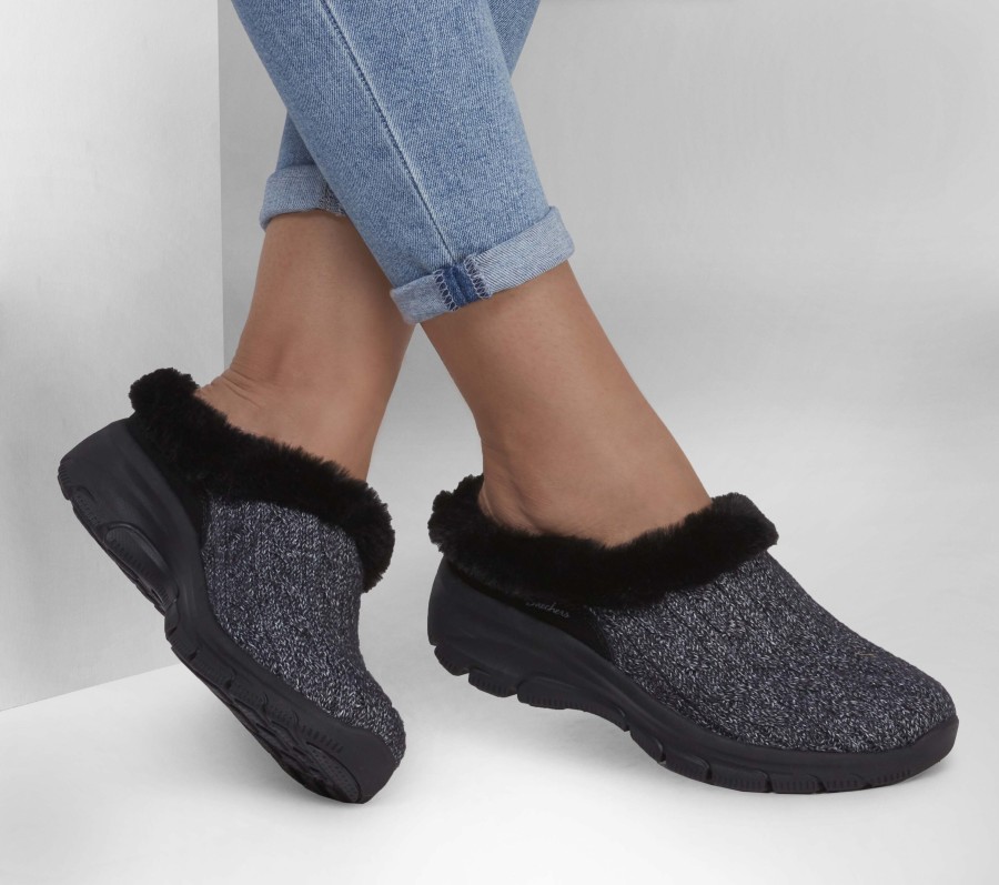 SKECHERS Relaxed Fit: Easy Going - Pretty Cozy Black Slippers