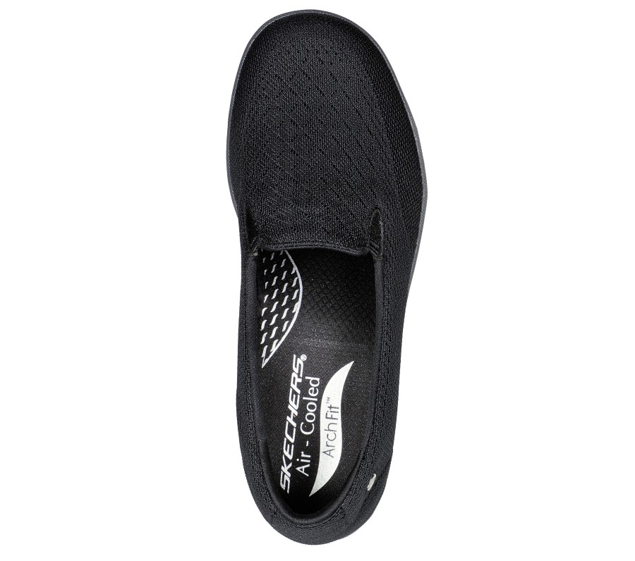 SKECHERS Relaxed Fit: Arch Fit Reggae Cup - Rivers Black Slip-Ons