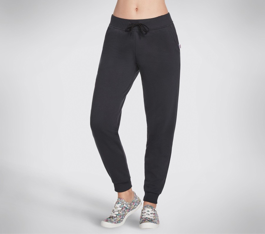 SKECHERS Bobs Apparel French Terry Jogger Pant Black Bottoms