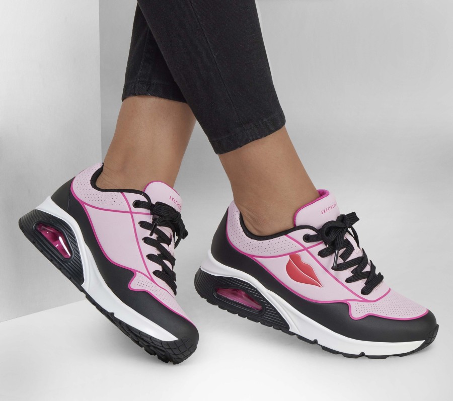 SKECHERS Dvf: Uno - Beso Black / Pink Lace Up