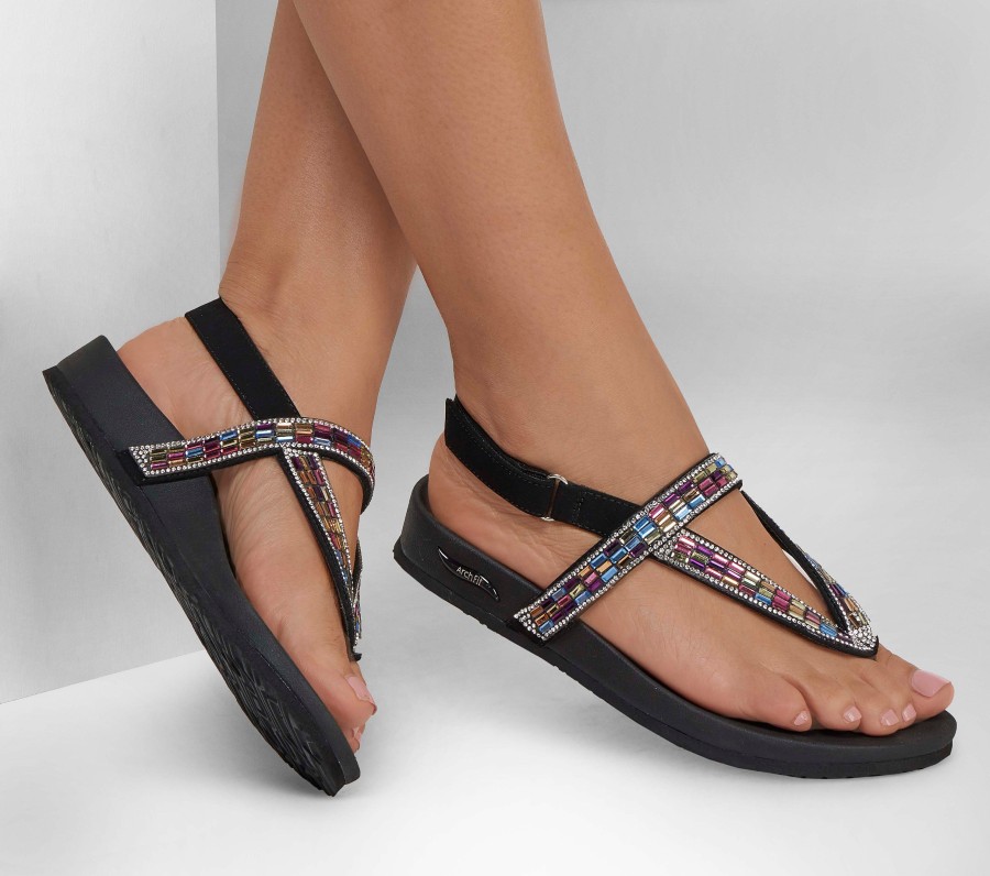 SKECHERS Arch Fit Meditation - Fancy Love Black / Multi Sandals