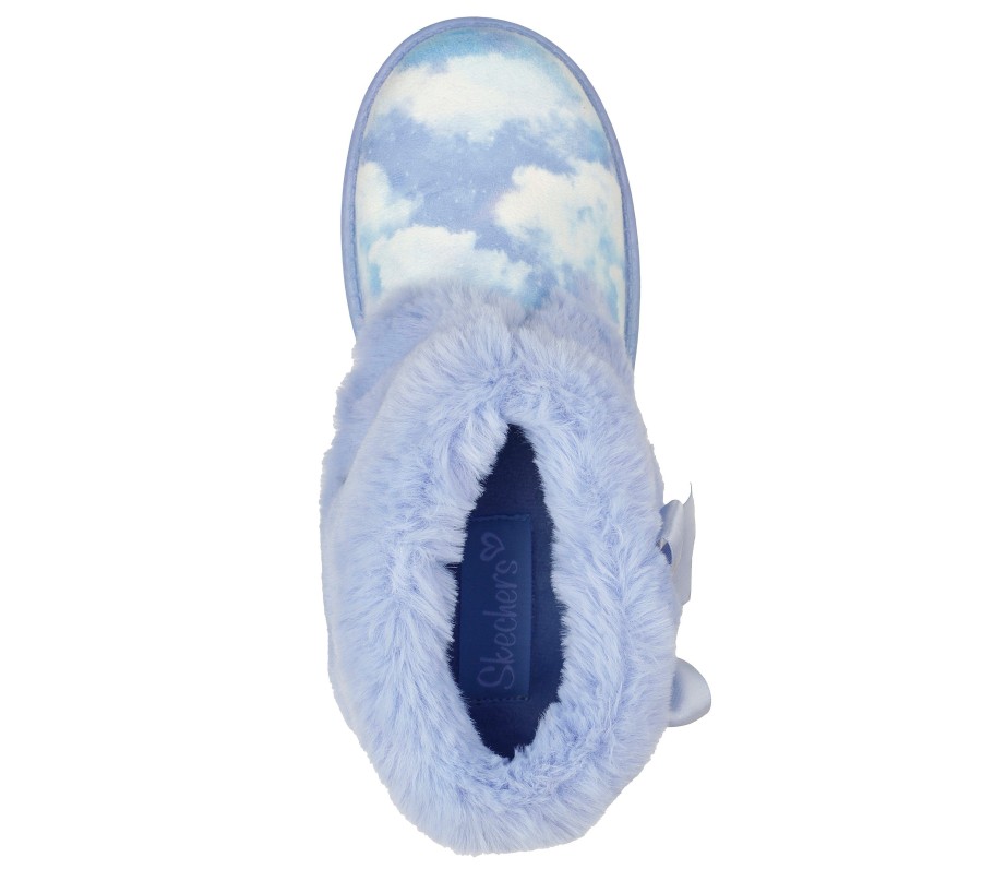 SKECHERS Sleepy Slides - Fluffy Cloudz Light Blue Slip-Ons