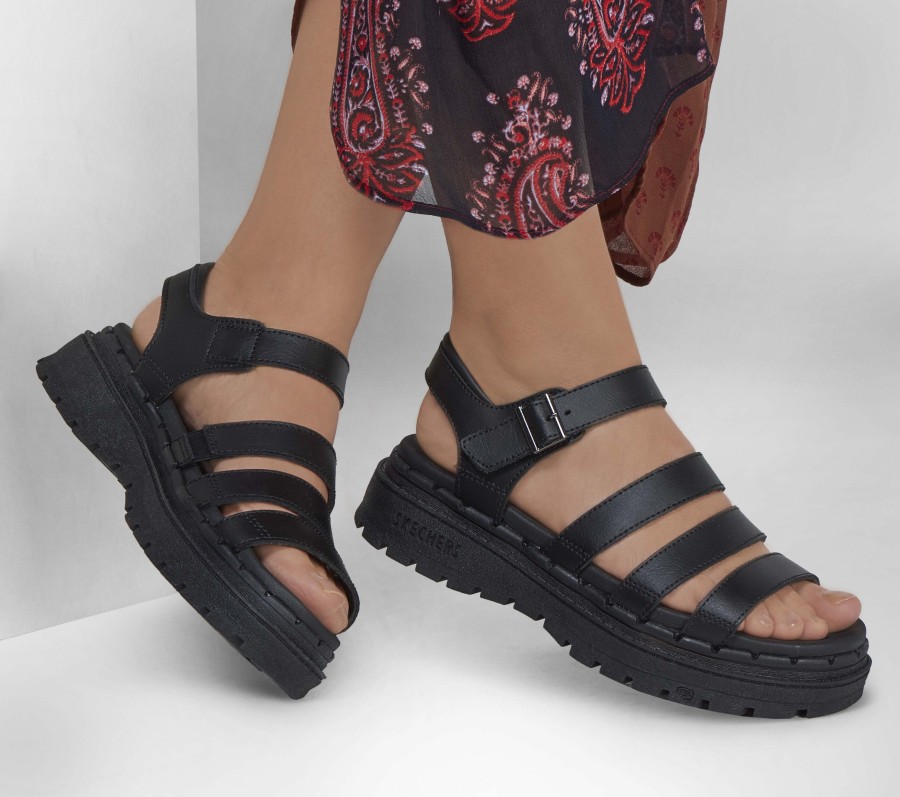 SKECHERS Jammers - Poppin' Black Sandals