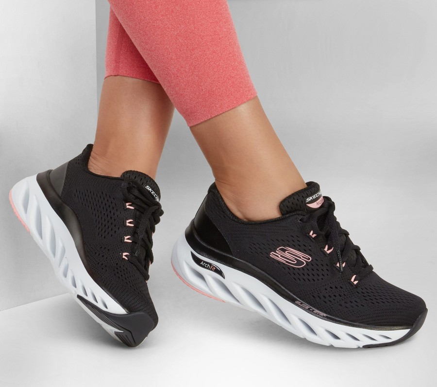 SKECHERS Skechers Arch Fit Glide-Step - Top Glory Black / Pink Lace Up