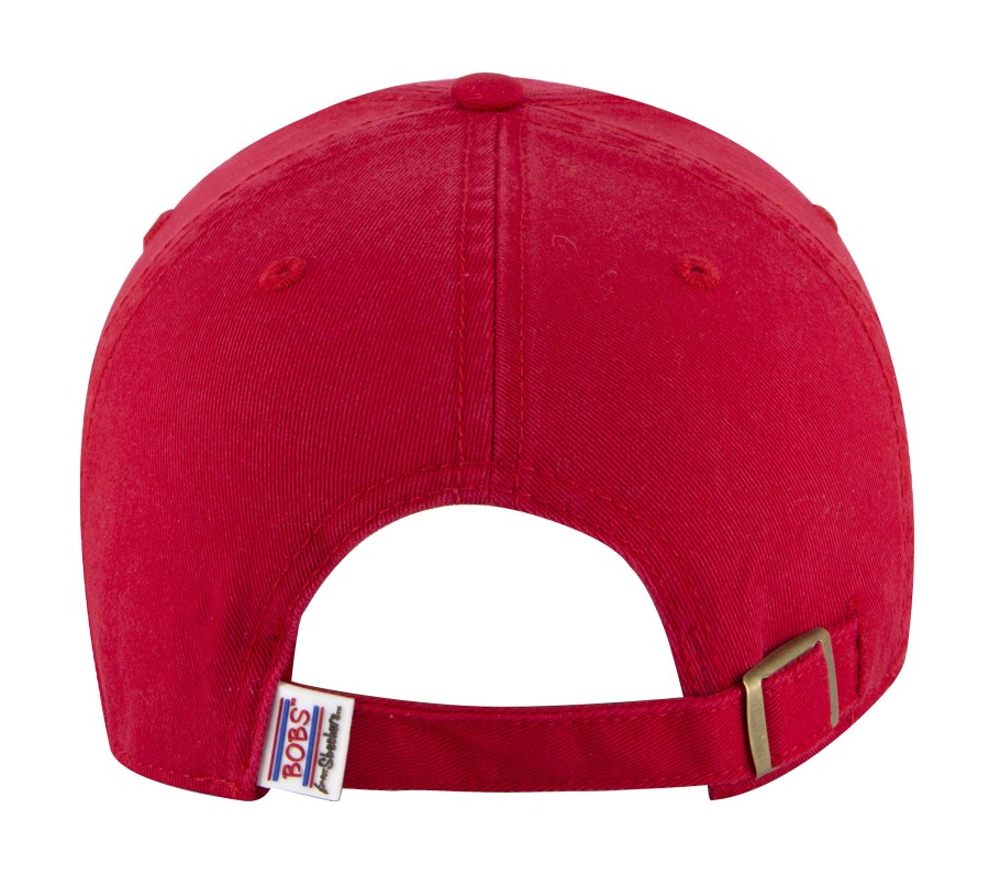 SKECHERS Paw Print Twill Washed Hat Red Bobs Apparel