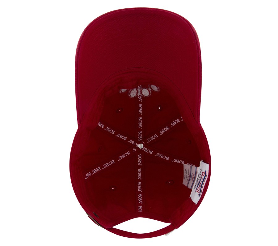 SKECHERS Paw Print Twill Washed Hat Red Bobs Apparel