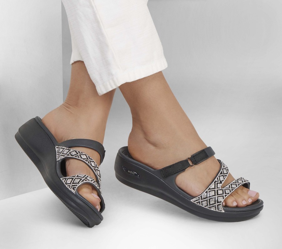 SKECHERS Foamies: Arch Fit Ascend - Show Stopper Black Sandals