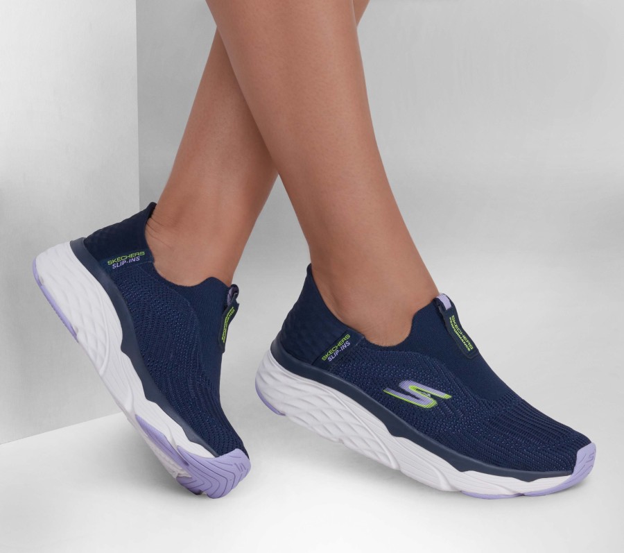 SKECHERS Skechers Slip-Ins: Max Cushioning - Smooth Navy / Lavender Slip-Ons