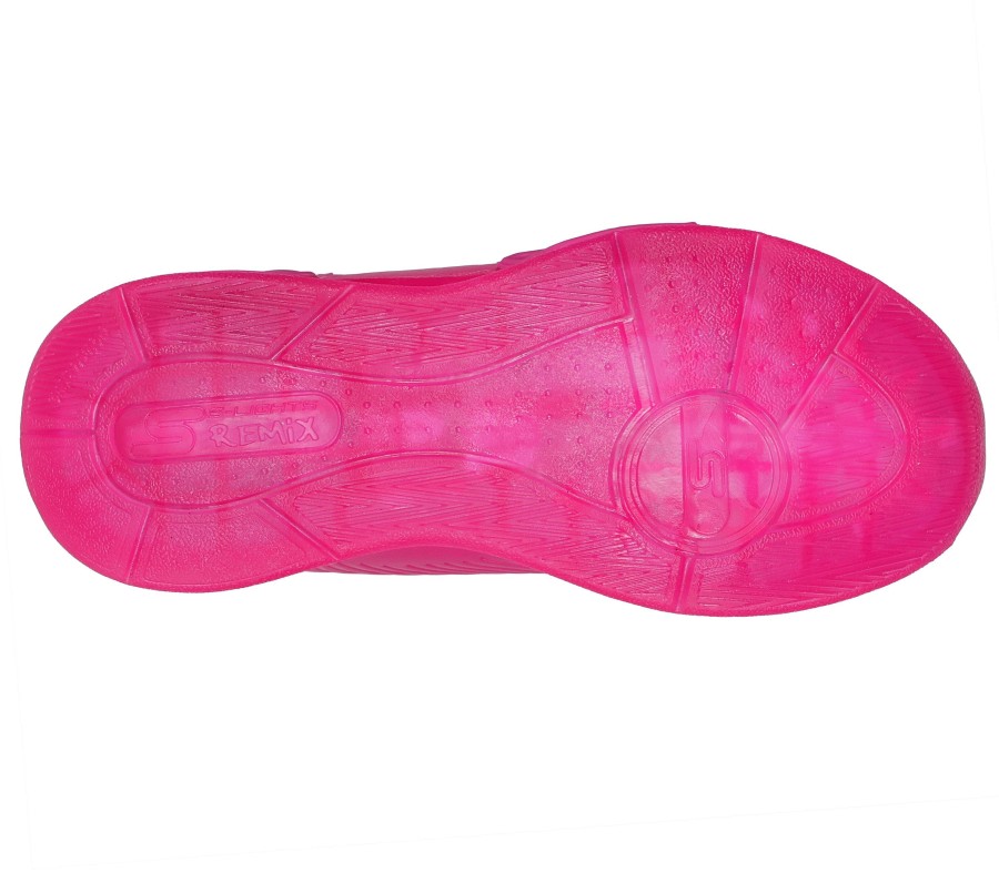 SKECHERS S-Lights Remix Hot Pink Lace Up