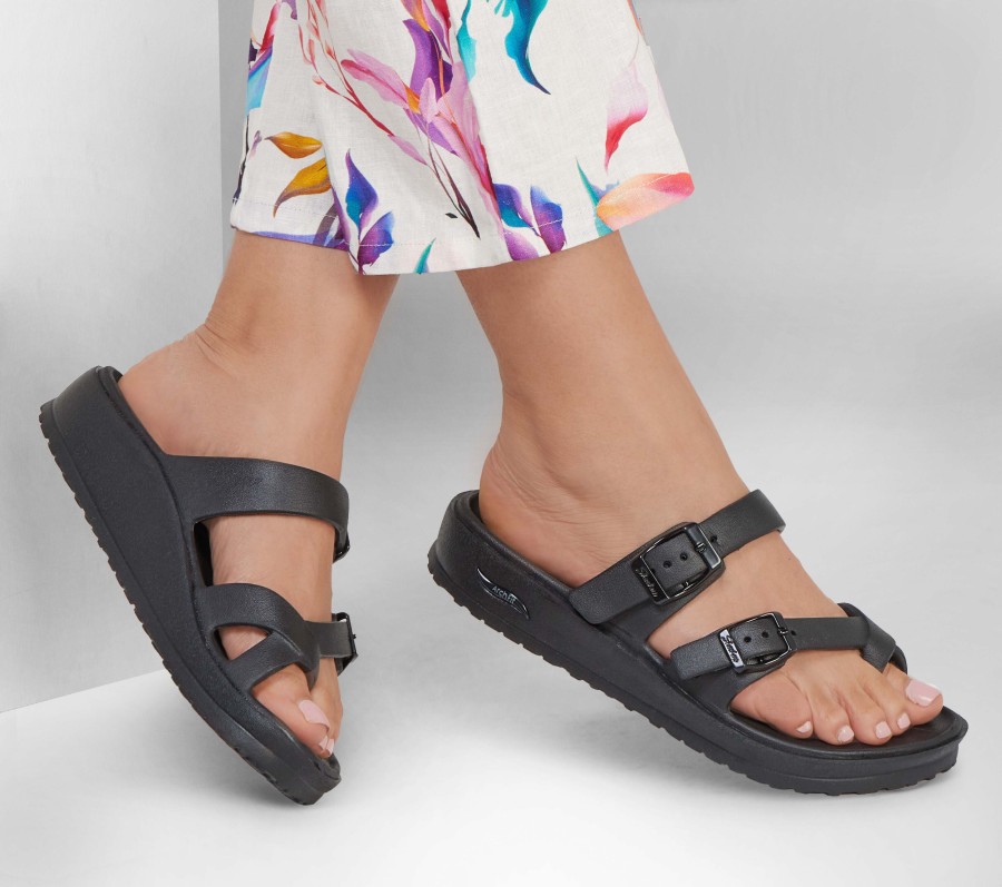 SKECHERS Foamies: Arch Fit Cali Breeze - Leyla Black Sandals