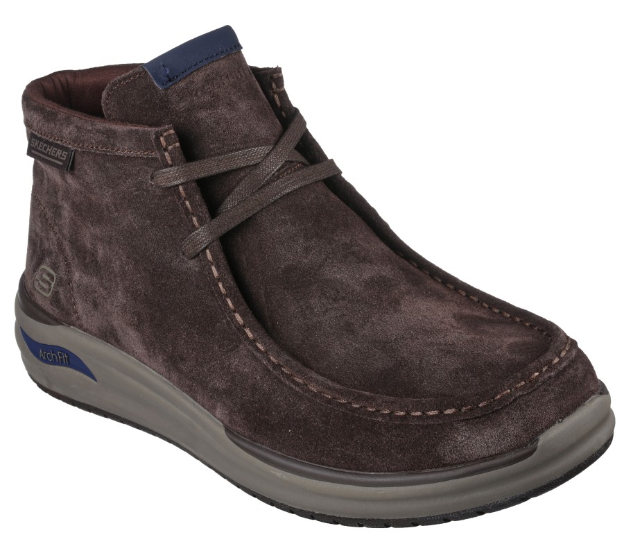 SKECHERS Relaxed Fit: Arch Fit Melo - Otero Chocolate Lace Up Oxfords