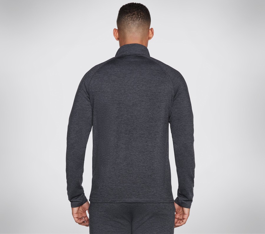 SKECHERS Skech-Knits Ultra Go 1/4 Zip Charcoal Tops