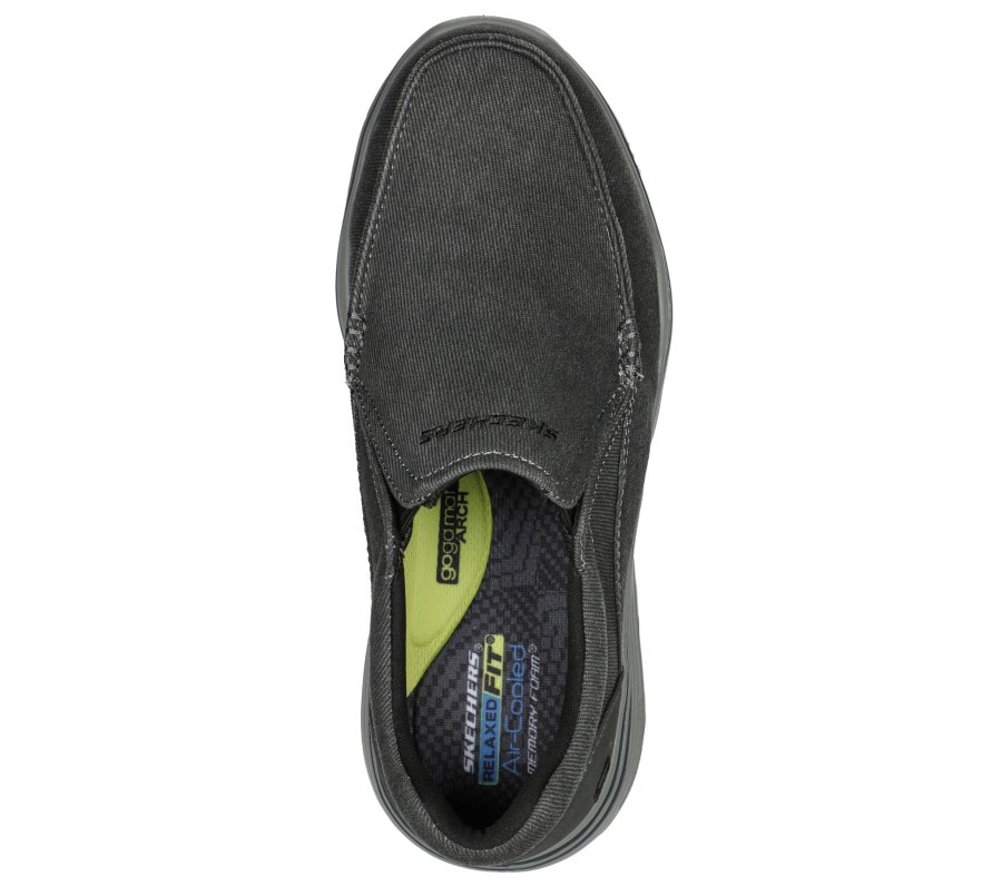 SKECHERS Relaxed Fit: Glide-Step Expected - Irwin Charcoal Slip-Ons