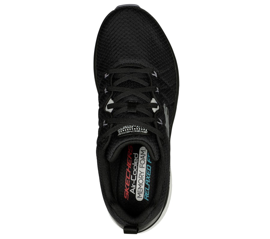 SKECHERS Relaxed Fit: D'Lux Fitness - Kaster Black / White Athletic Sneakers