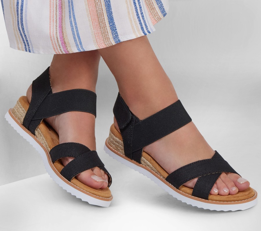 SKECHERS Bobs Desert Kiss - Secret Picnic Black Sandals