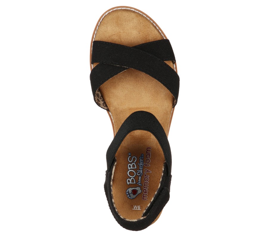 SKECHERS Bobs Desert Kiss - Secret Picnic Black Sandals