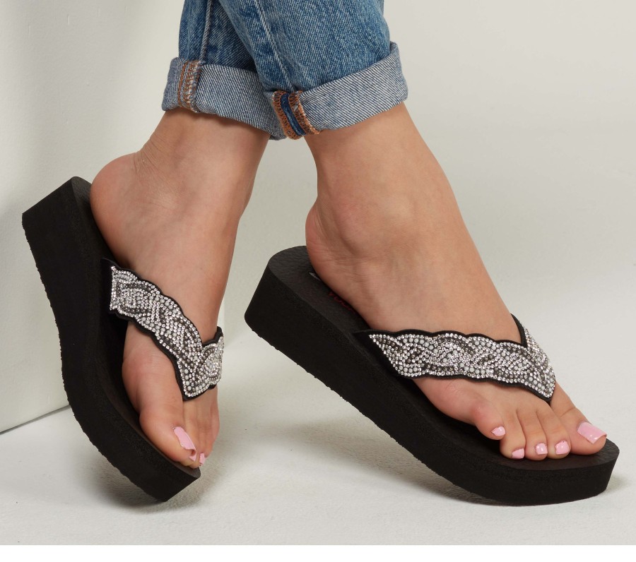 SKECHERS Vinyasa - Happy Pearl Black Sandals