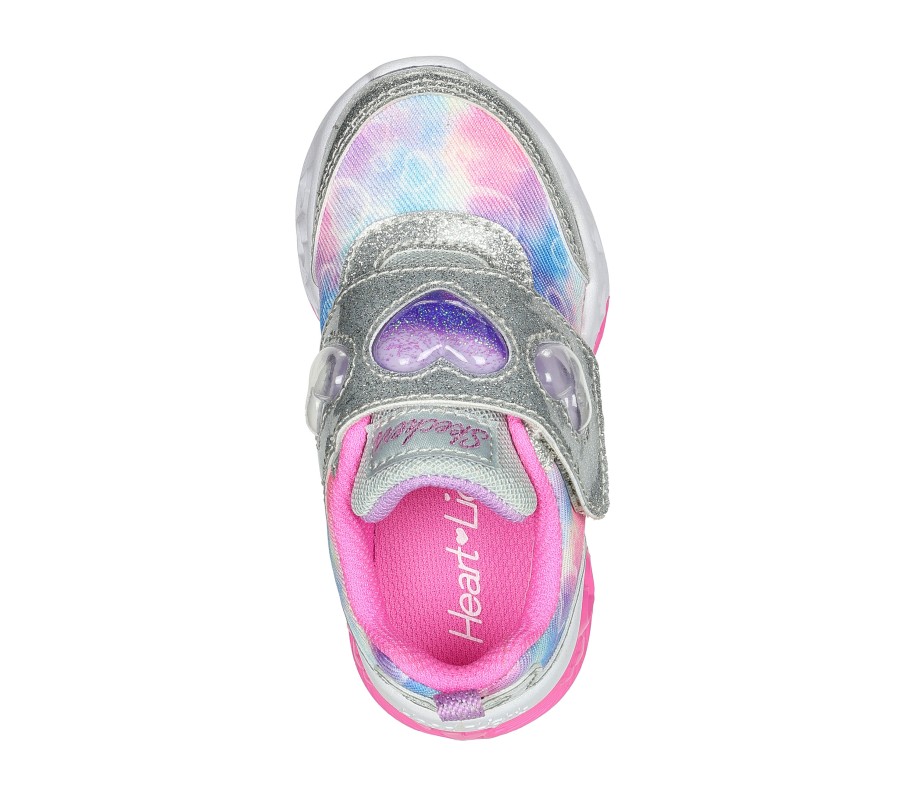 SKECHERS Flutter Heart Lights - Heart Shake Silver / Multi Light-Up