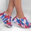 SKECHERS Foamies: Max Cushioning - Miss Liberty White / Navy Slip-Ons