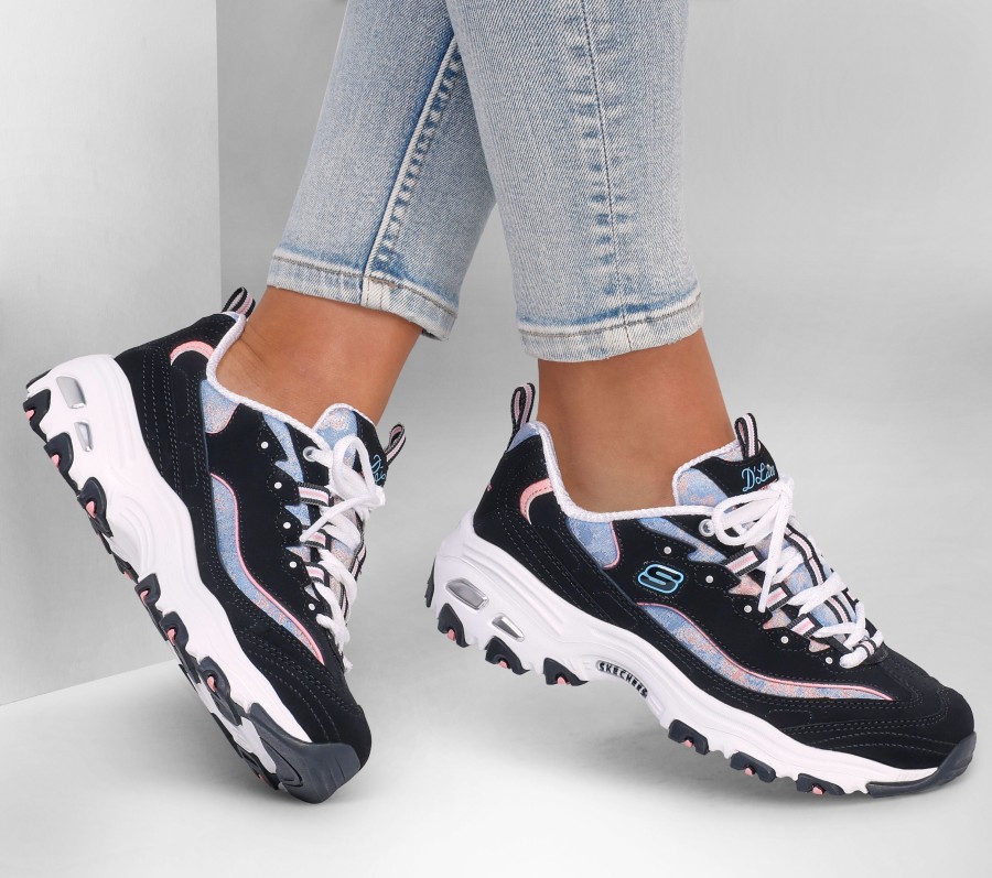 SKECHERS D'Lites - Splendid Journey Black / Multi Lace Up