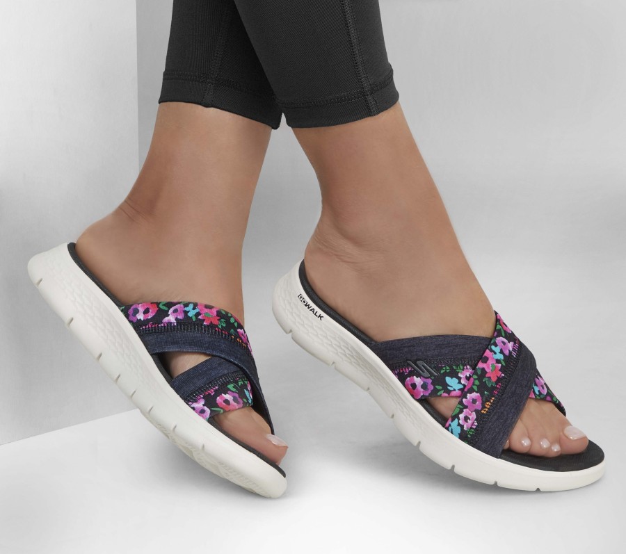 SKECHERS Go Walk Flex Sandal - Blossoms Black / Multi Sandals