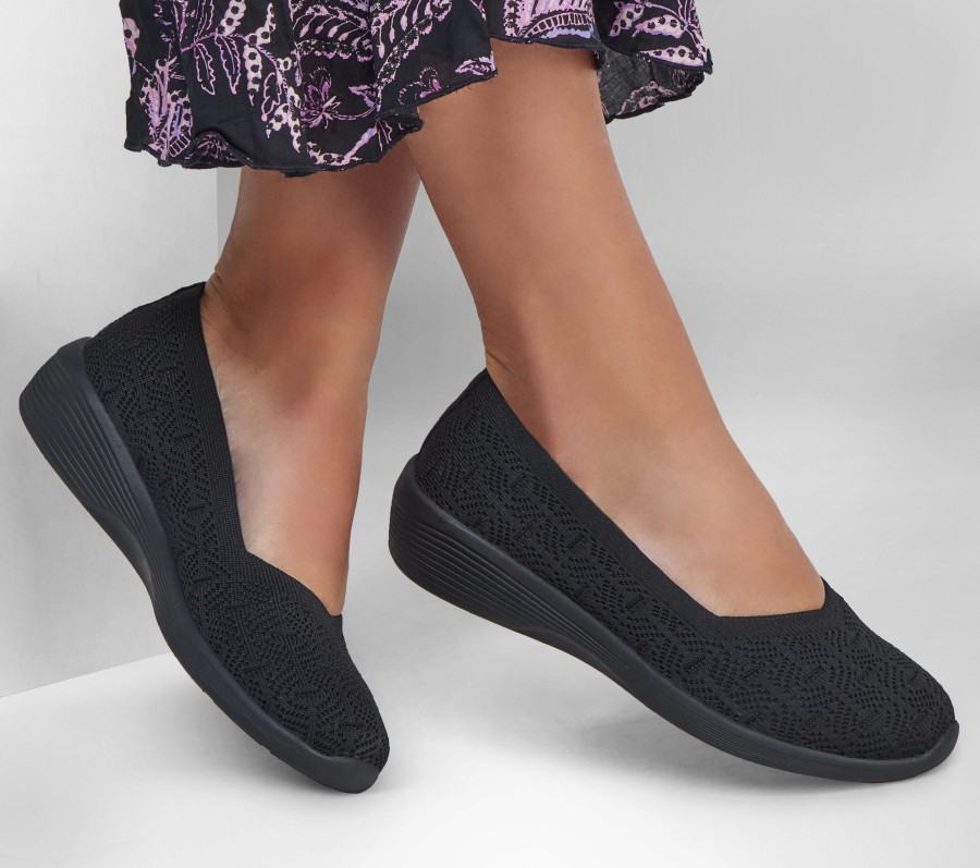 SKECHERS Arya - For-Real Black Slip-Ons