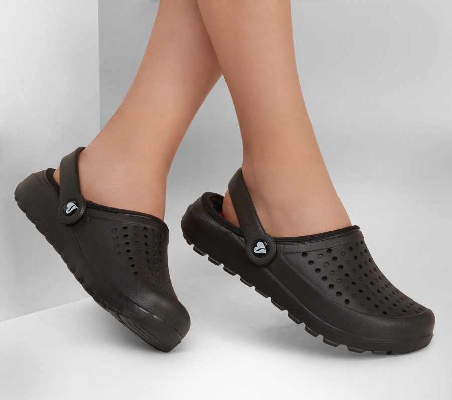 SKECHERS Foamies: Footsteps Black Slip-Ons