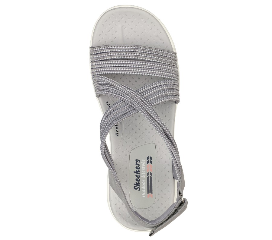 SKECHERS Reggae Cup - Independence Gray / White Sandals