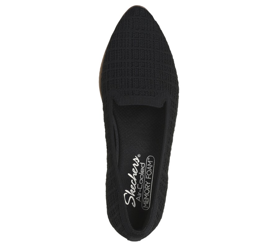 SKECHERS Cleo Sawdust Black Slip-Ons