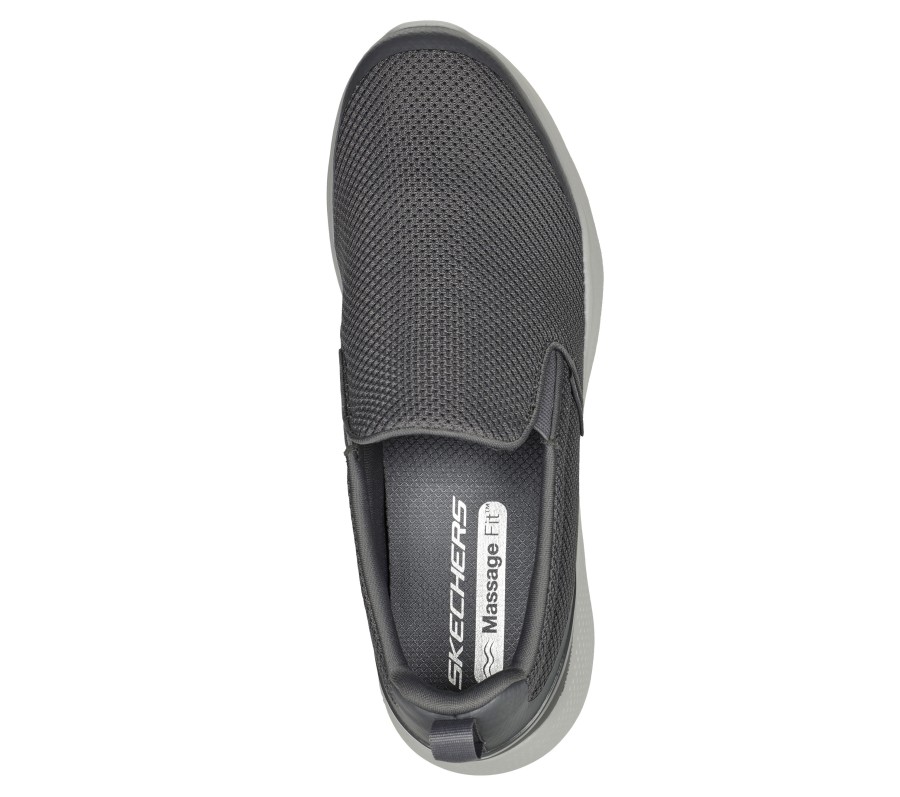 SKECHERS Go Walk Massage Fit - Ripple Charcoal Slip-Ons