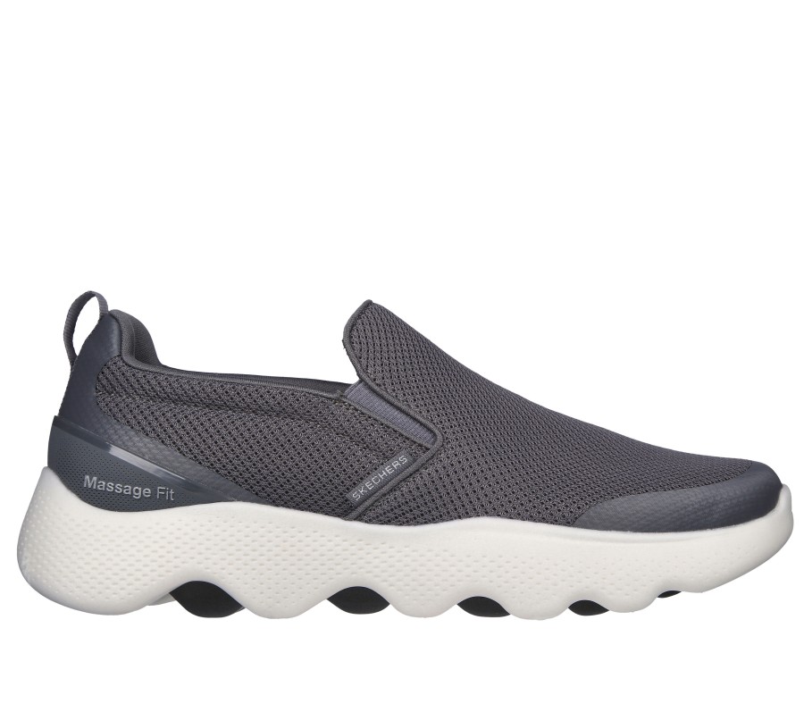 SKECHERS Go Walk Massage Fit - Ripple Charcoal Slip-Ons