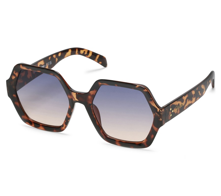 SKECHERS Oversized Geometric Sunglasses Brown / Multi Accessories