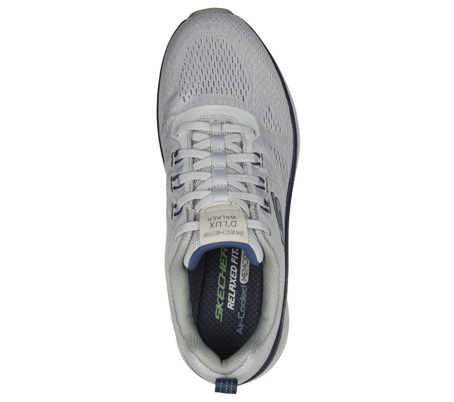 SKECHERS Relaxed Fit: D'Lux Walker - Commuter Gray / Navy Athletic Sneakers