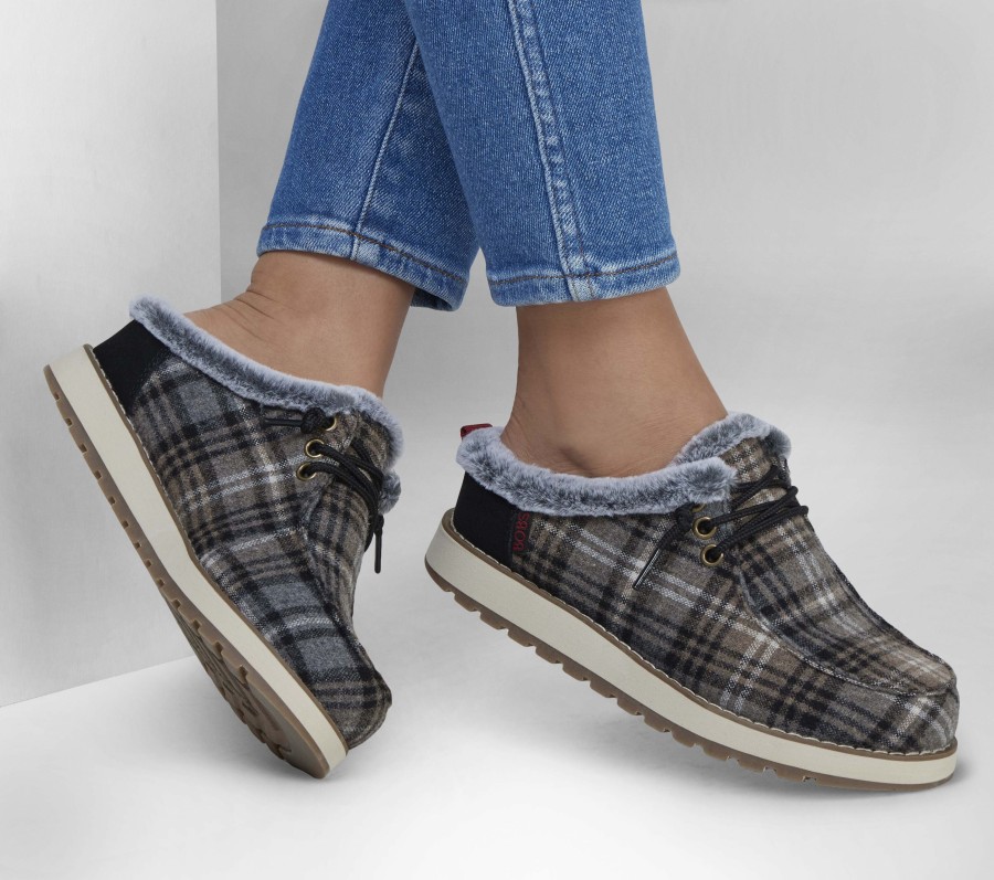 SKECHERS Bobs Keepsakes - Plaidriffic Charcoal Slippers