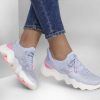 SKECHERS Skechers Go Walk Massage Fit - Upsurge Gray / Pink Lace Up