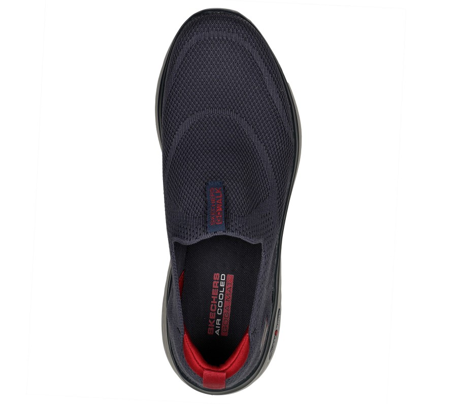 SKECHERS Go Walk Hyperbust - Savitar Navy / Red Slip-Ons