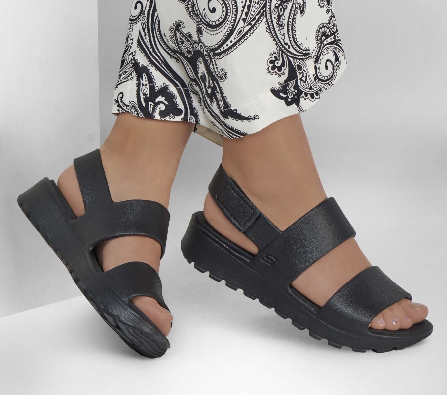 SKECHERS Foamies: Footsteps - Breezy Feels Black Sandals