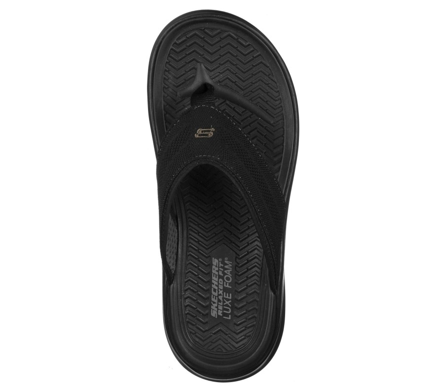 SKECHERS Relaxed Fit: Sargo - Point Vista Black Sandals