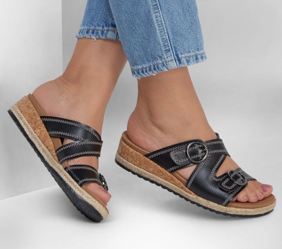 SKECHERS Breezie - Spring Is Calling Black Wedges