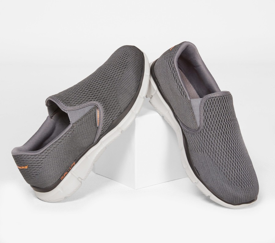 SKECHERS Equalizer - Double Play Charcoal / Orange Slip-Ons