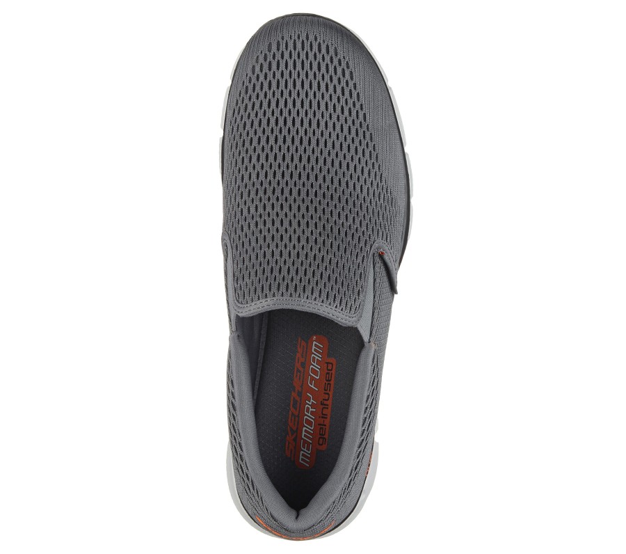 SKECHERS Equalizer - Double Play Charcoal / Orange Slip-Ons