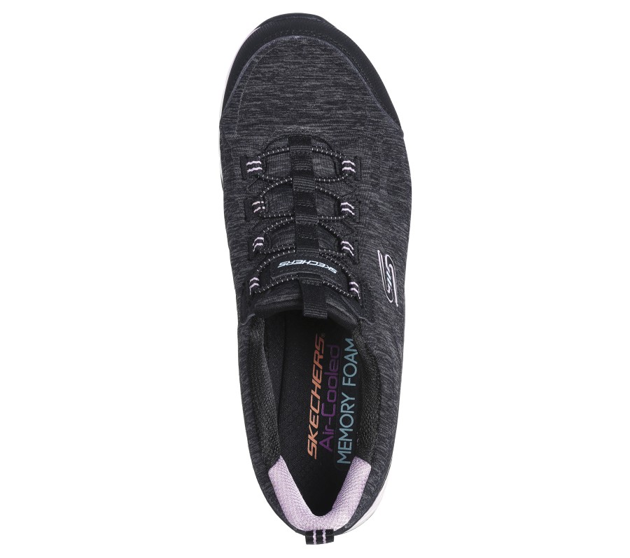 SKECHERS Gratis Sport - Fascinating Black / Lavender Slip-Ons