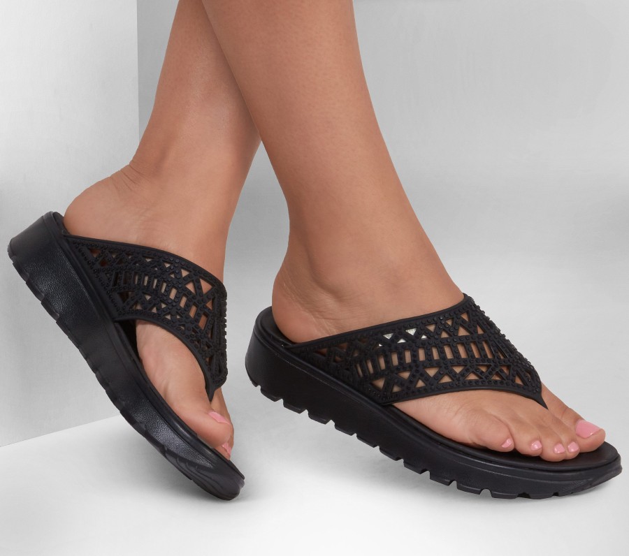 SKECHERS Foamies: Footsteps - She'S Cute Black Sandals