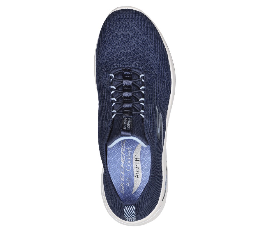 SKECHERS Go Walk Arch Fit - Crystal Waves Navy / Light Blue Slip-Ons