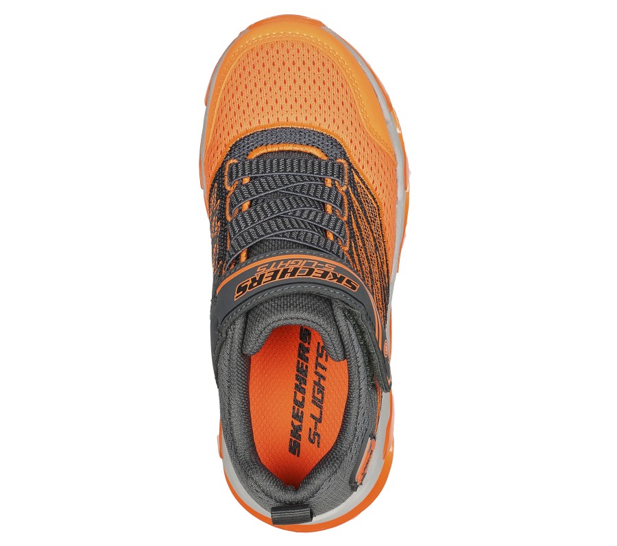 SKECHERS S Lights: Mega Surge Charcoal / Orange Light-Up